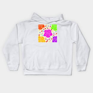 COLORFUL ROSES FLOWER PATTERN BACKGROUND Kids Hoodie